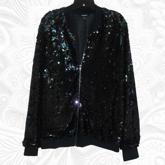 Torrid (Size 3) Plus Size Black Sequined Jacket - 3X - Picture 1 of 3